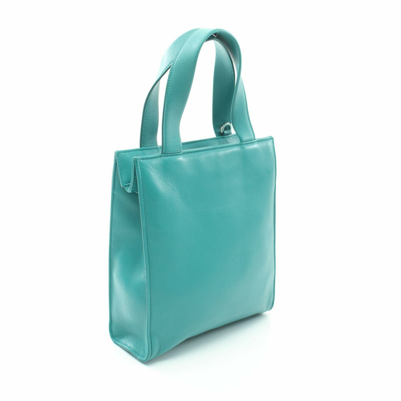 PRADA 手提斜背包 1BG418 皮革 藍色 綠色 二手-1