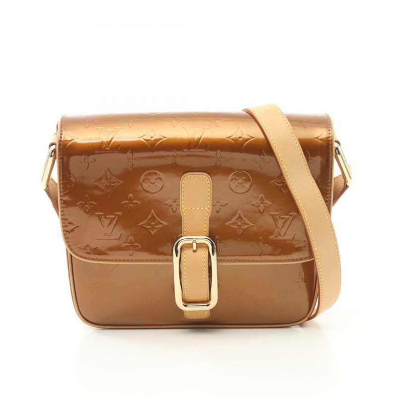 LOUIS VUITTON Christie GM 單肩包 M91107 漆皮 棕色 二手 女士 LV-0