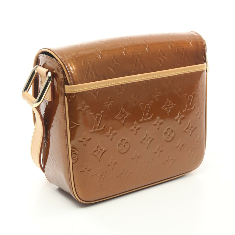 LOUIS VUITTON Christie GM 單肩包 M91107 漆皮 棕色 二手 女士 LV-1