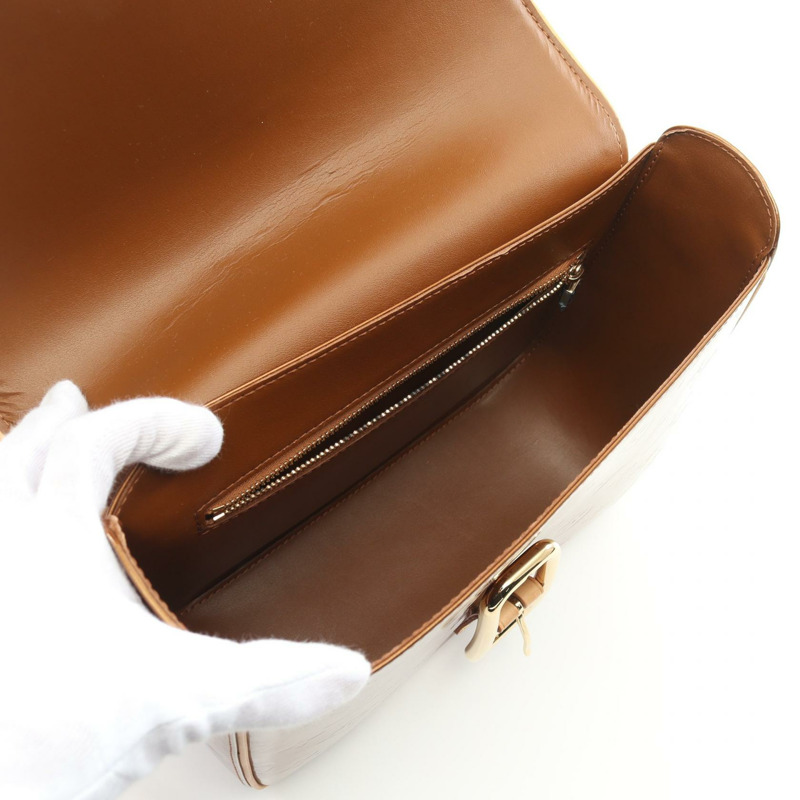 LOUIS VUITTON Christie GM 單肩包 M91107 漆皮 棕色 二手 女士 LV-2