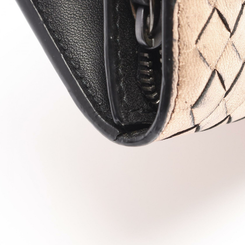 BOTTEGA VENETA Intrecciato 雙折皮夾 皮革 銀灰色 粉紅色 二手 女士-6