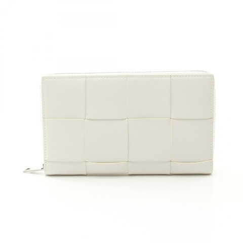 BOTTEGA VENETA 卡式拉鍊皮夾 Maxi Intrecciato 長皮夾 649607 WT
