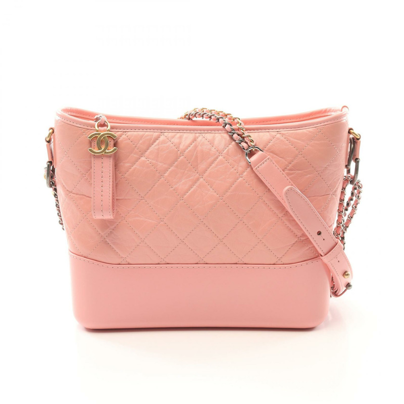 CHANEL Gabriel de Chanel 大號 Hobo 單肩包 A93824 皮革 粉紅 二手 女款-0