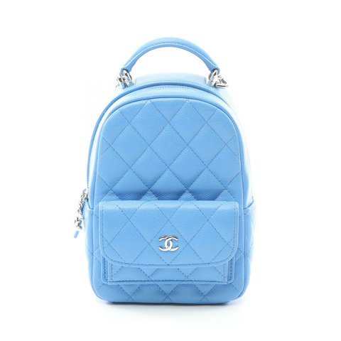 CHANEL Matelasse Rucksack 背包 AP3753 粒面小牛皮 藍色 二手 女士 SHW