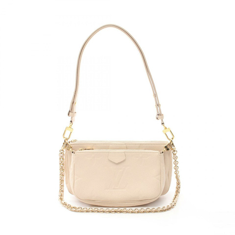 路易威登 Multi Pochette Accessoires 鏈條單肩包 M46568 皮革奶油色