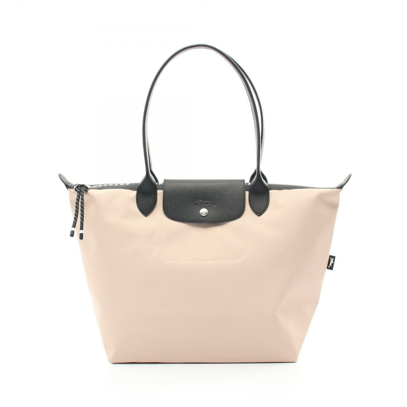 Longchamp Le Pliage Energy L 手袋 L1899HSR542 織布皮革粉紅黑色全新女款-0
