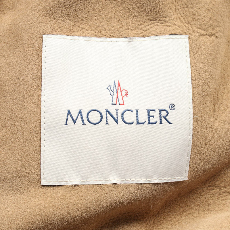 MONCLER CURVAL 羽絨外套 尼龍皮革 米色 二手 女款-2