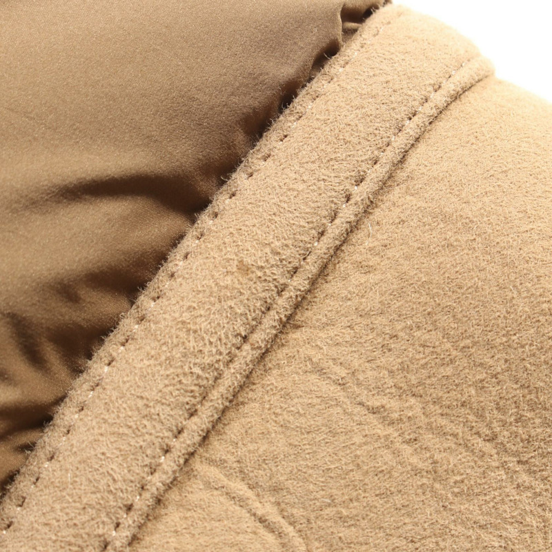 MONCLER CURVAL 羽絨外套 尼龍皮革 米色 二手 女款-7