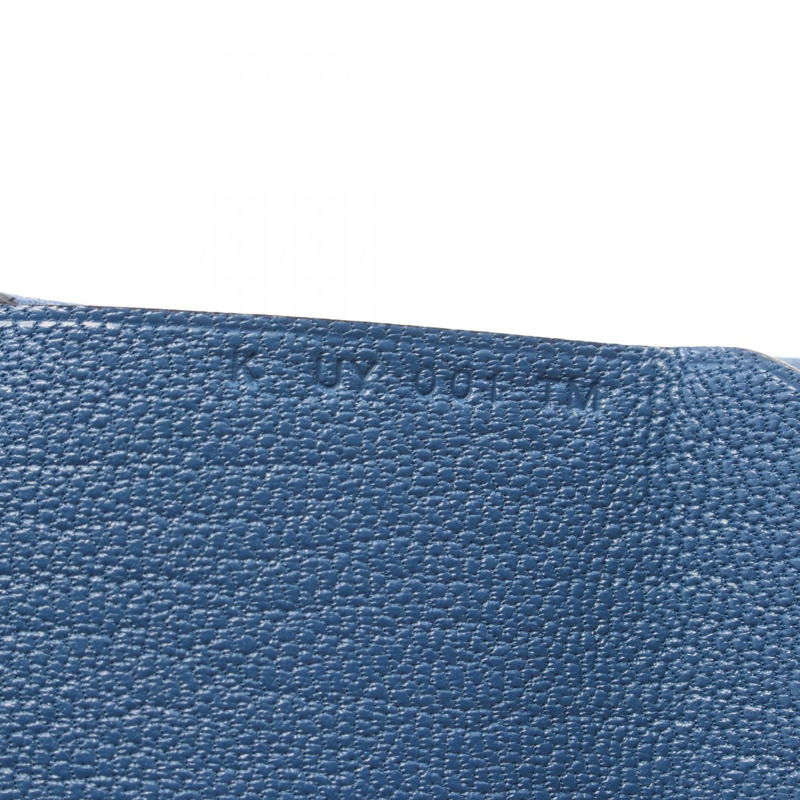 HERMES Calvi Duo Blue Tie 零錢包 Chevre Chevre Blue 二手 SHW-4