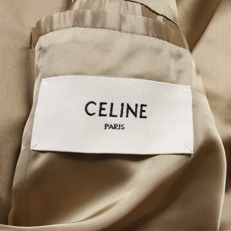 CELINE 超大風衣 其他外套 聚酯纖維/棉混紡 米色 二手 男款-2