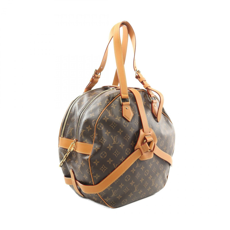 LOUIS VUITTON 軟帽旅行箱手提包 M44750 Monogram 皮革棕色二手 LV-1