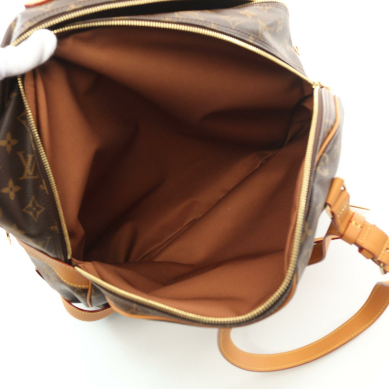 LOUIS VUITTON 軟帽旅行箱手提包 M44750 Monogram 皮革棕色二手 LV-3