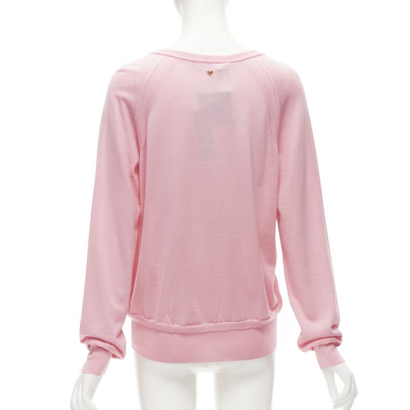 new VERSACE 2020 Medusa buttons pink wool cashmere silk cardigan IT44 L-4