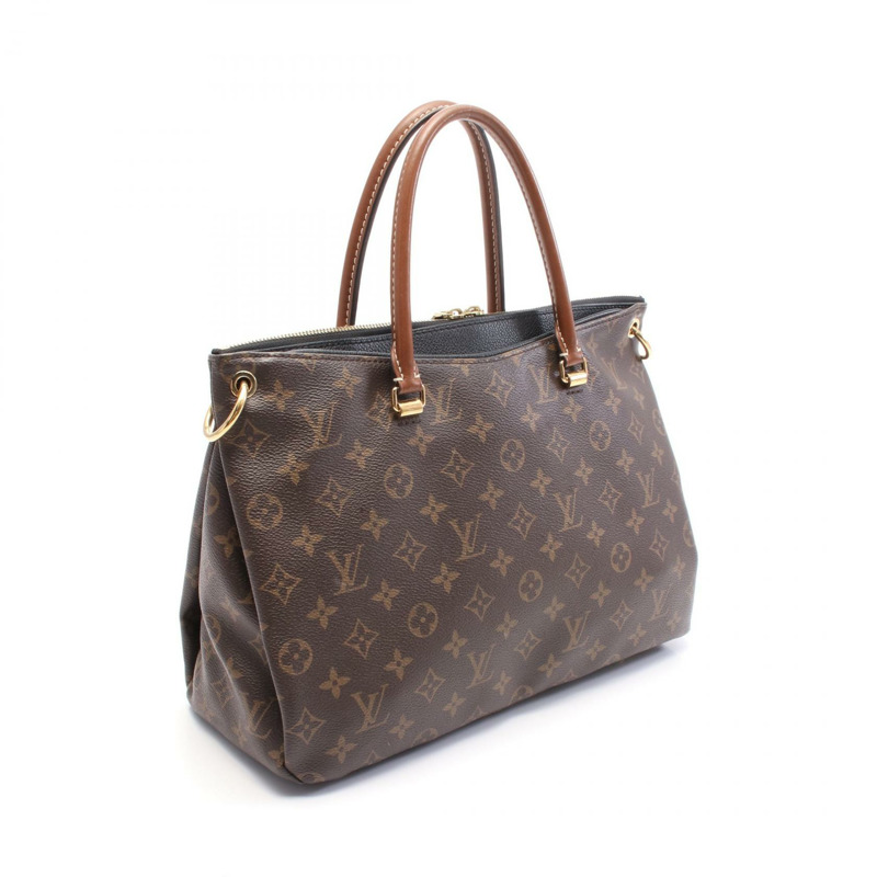 LOUIS VUITTON Pallas 手提單肩包 M41064 Monogram 皮革 棕色 黑色 二手-1