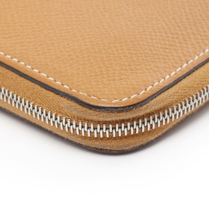 愛馬仕 Azap 長版 SilkIn Around 拉鍊皮夾 X Epsom 金色二手 SHW-9