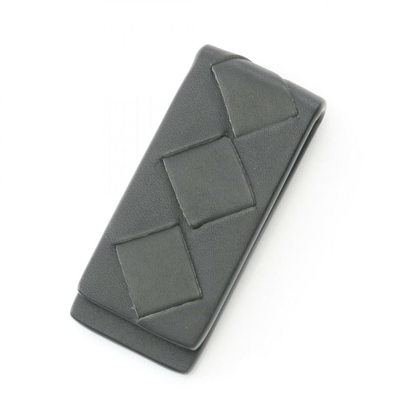 BOTTEGA VENETA Intrecciato 錢夾 609799 皮革 黑色 二手 男士-0