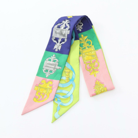HERMES Twilly FERRONNERIE 圍巾 絲綢 絲綢 多色 二手 女士