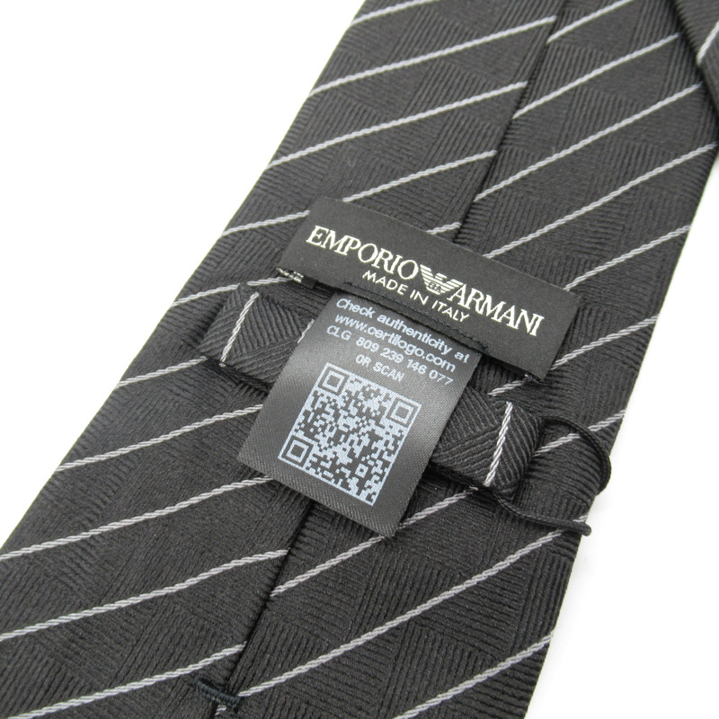 Emporio Armani 領帶 絲綢 黑色 全新 男士-3