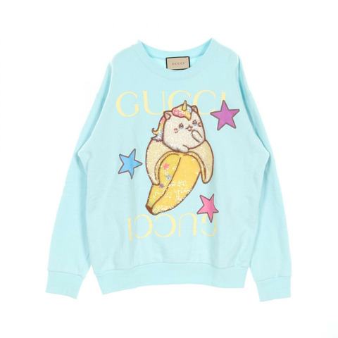 GUCCI Bananya 運動衫 S 碼 617964 棉質亮片藍色多色二手女款