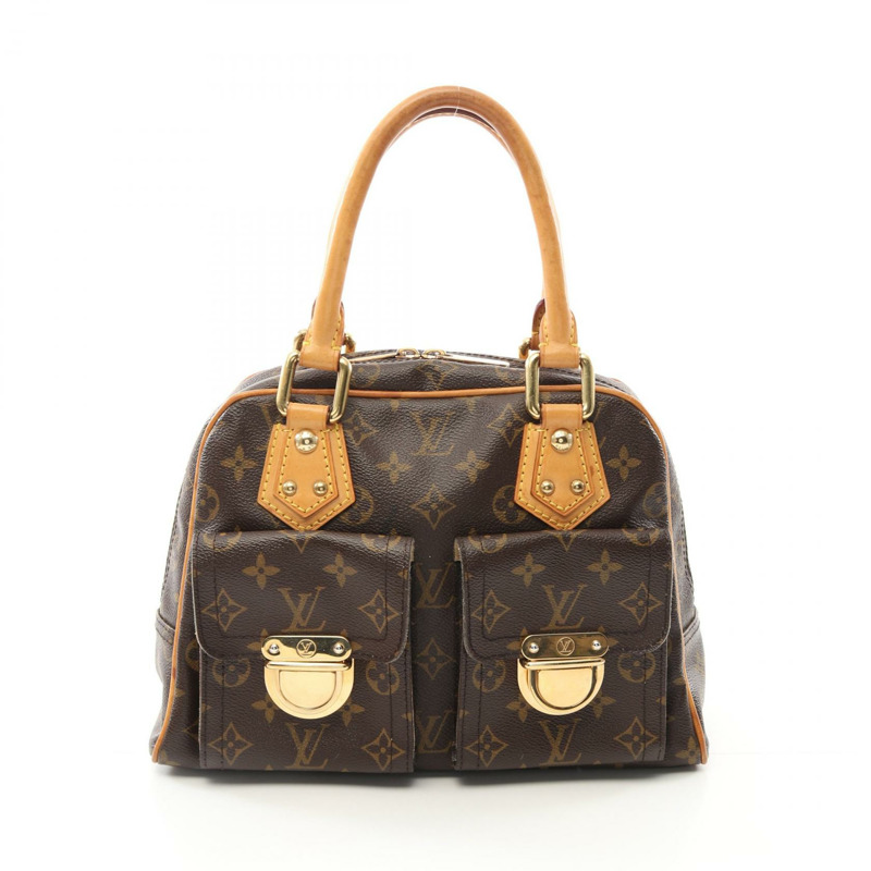 LOUIS VUITTON Manhattan PM 手提包 M40026 Monogram 皮革棕色二手 LV-0