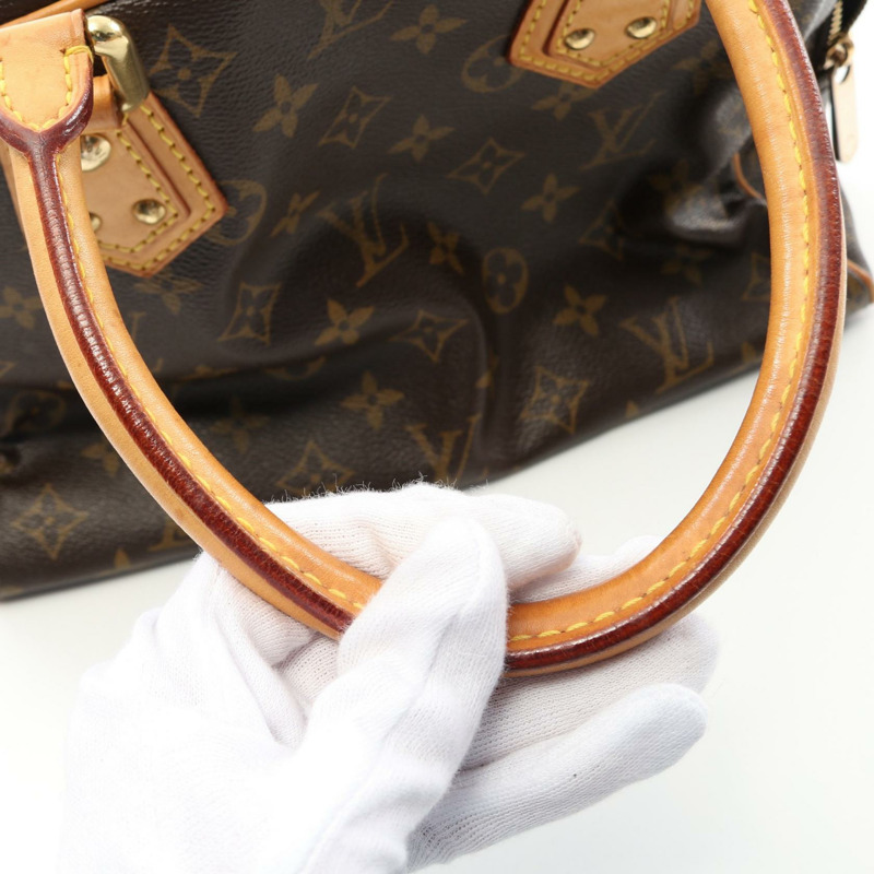 LOUIS VUITTON Manhattan PM 手提包 M40026 Monogram 皮革棕色二手 LV-6