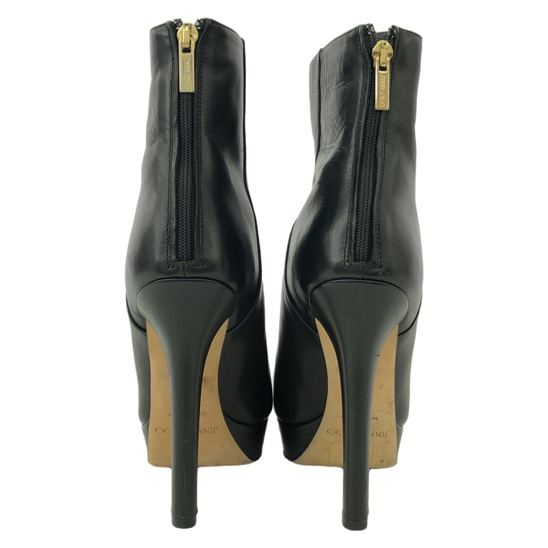 JIMMY CHOO 靴子 靴子 皮革 黑色 二手 女士-1