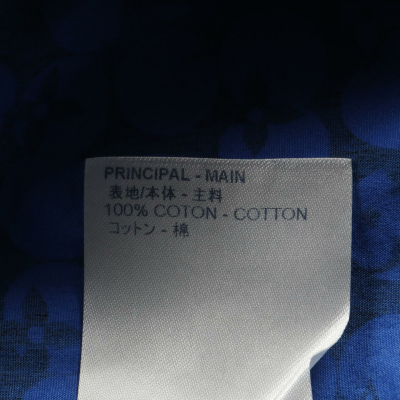 路易威登 (LOUIS VUITTON) 鏤空Monogram襯衫 RM192M 純棉 藍黑色 二手 男款 #XS-4