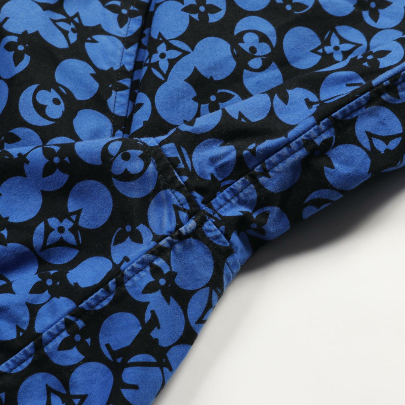 路易威登 (LOUIS VUITTON) 鏤空Monogram襯衫 RM192M 純棉 藍黑色 二手 男款 #XS-7