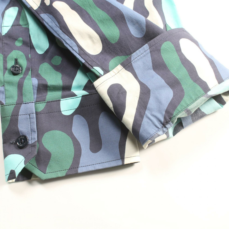 LOUIS VUITTON 圖形標誌襯衫 S 碼上衣 RM231Q TBO HOS54W 棉質海軍藍二手-7
