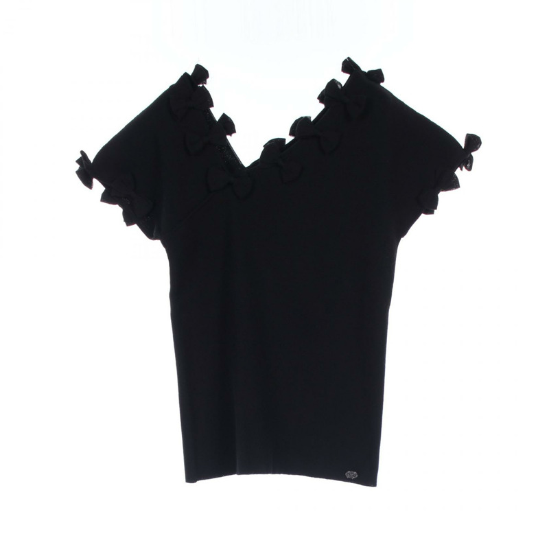 CHANEL T卹 P35209K02068 棉質尼龍黑色二手女款 42 碼-0