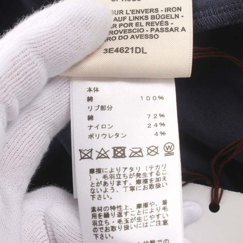 HERMES Kanoe T卹 #36 短袖 3E4621DL 棉質 海軍藍 紅色-3