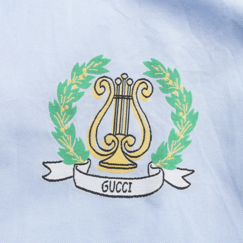 GUCCI 徽章其他上衣 574532 棉 藍色 二手男裝-7