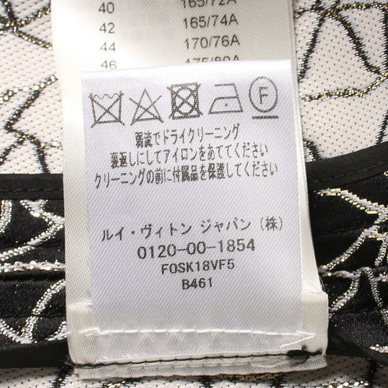 LOUIS VUITTON LOUIS VUITTON × 草間彌生 花 裙子 RW231J VF5 FOSK18 絲綢 聚酯纖維 黑色 金色 二手 女款-4