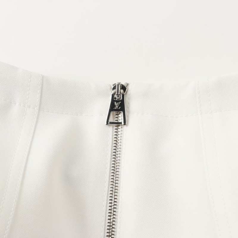 路易威登 LV YK 技術斜紋布中長裙 白色 二手 女款 36碼-5