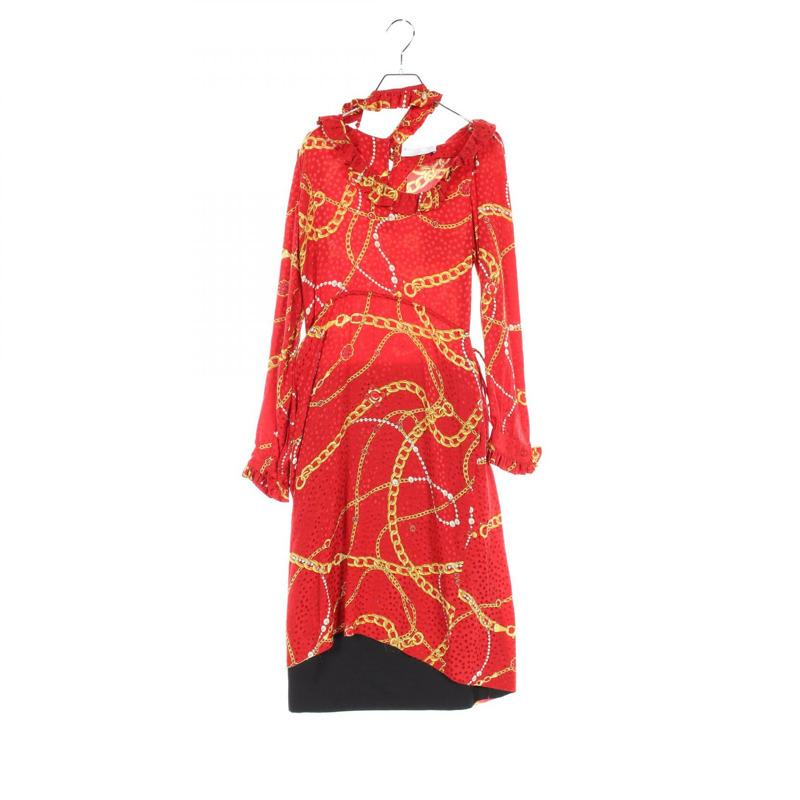 BALENCIAGA 洋裝 492314 絲綢 紅色 黑色 多色 二手 女款-0