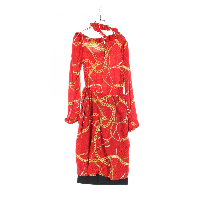 BALENCIAGA 洋裝 492314 絲綢 紅色 黑色 多色 二手 女款-1