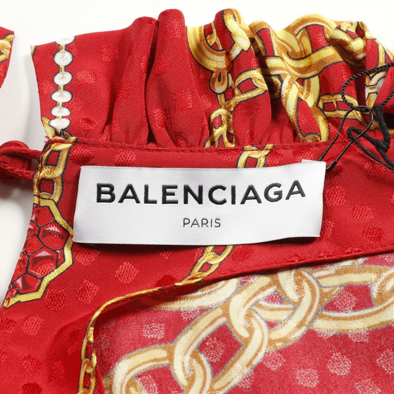 BALENCIAGA 洋裝 492314 絲綢 紅色 黑色 多色 二手 女款-2