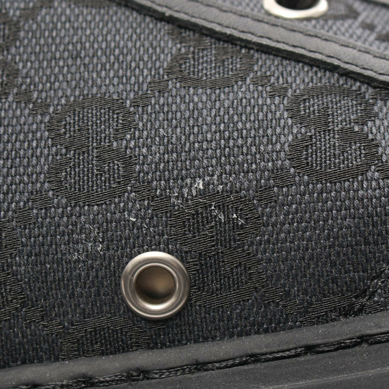 GUCCI GG 帆布運動鞋 426188 帆布皮革黑色二手男款-6