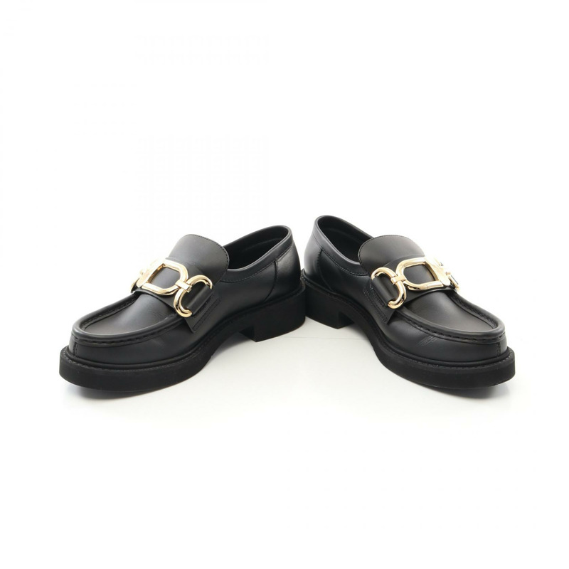 LOUIS VUITTON Academy 系列樂福鞋 皮革 黑色 二手 女款 36.5-2