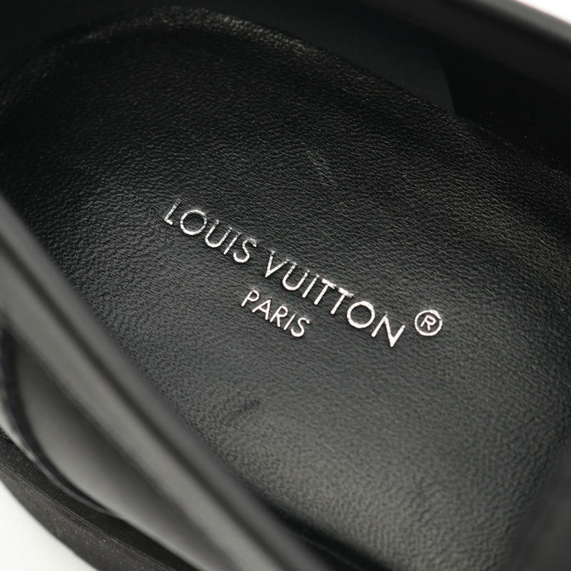 LOUIS VUITTON Academy 系列樂福鞋 皮革 黑色 二手 女款 36.5-4