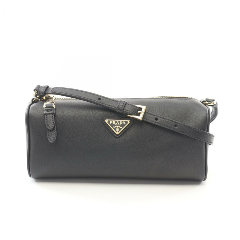 PRADA SACCA 肩背包 1BC2392CYSF0002 皮革 黑色 nero 全新-0