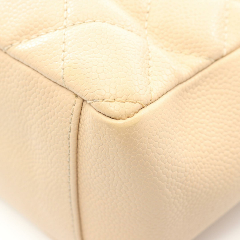 CHANEL Matelasse PST 鏈條托特包 A20994 粒面小牛皮 米色 二手 女款 GHW-5