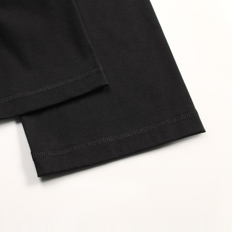 HERMES 刺繡口袋T卹 #40 棉質 黑色-5