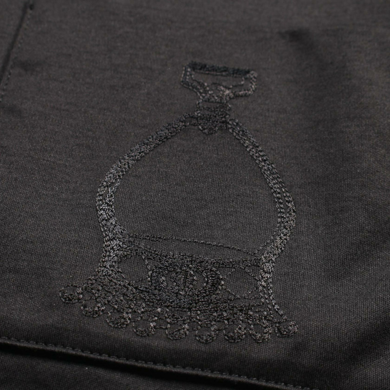 HERMES 刺繡口袋T卹 #40 棉質 黑色-6