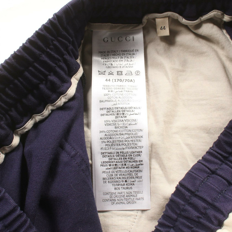 GUCCI 男士 666529 棉質海軍藍短褲，二手，男款 #44-3