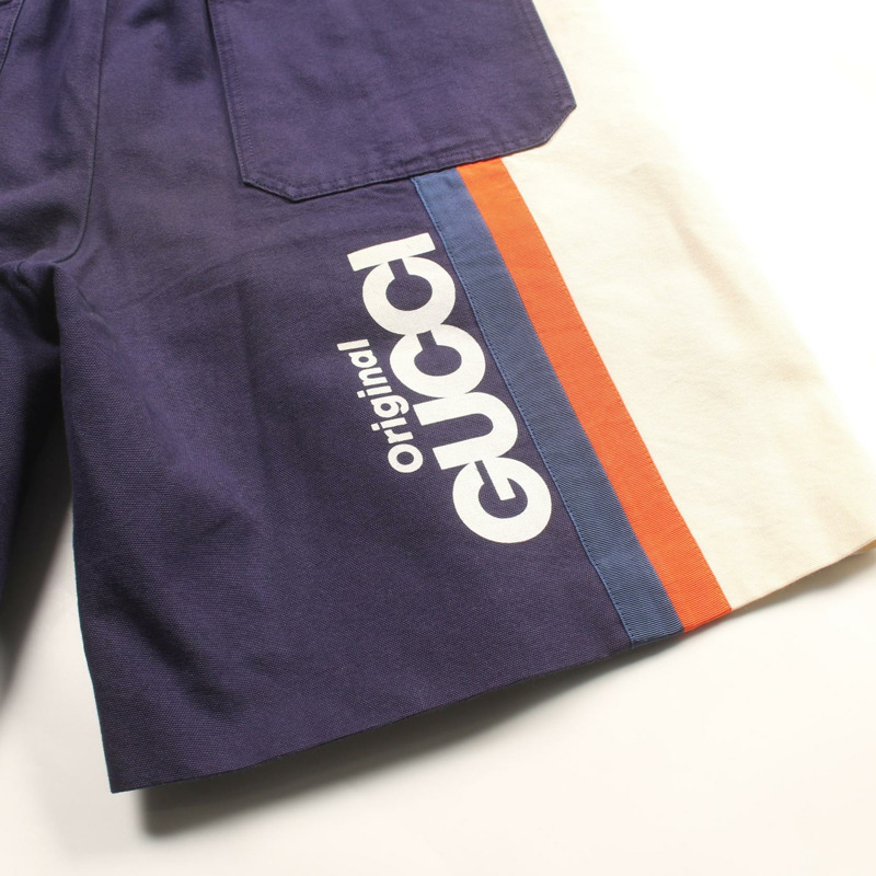 GUCCI 男士 666529 棉質海軍藍短褲，二手，男款 #44-7