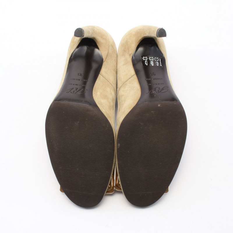 Roger Vivier 女士卡其色麂皮高跟鞋-3