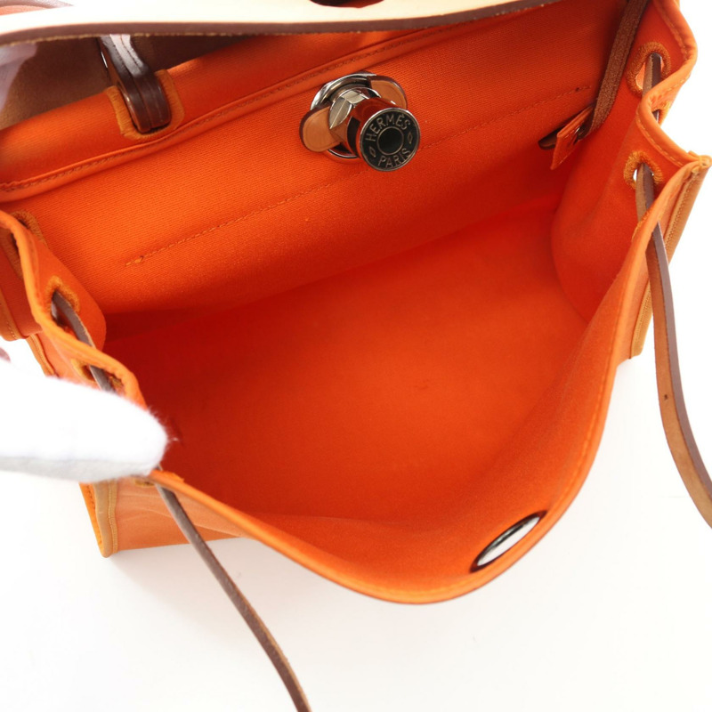 愛馬仕 Herbag Zip PM 手提單肩包 M 079091CK 橙色軍官獵裝-2