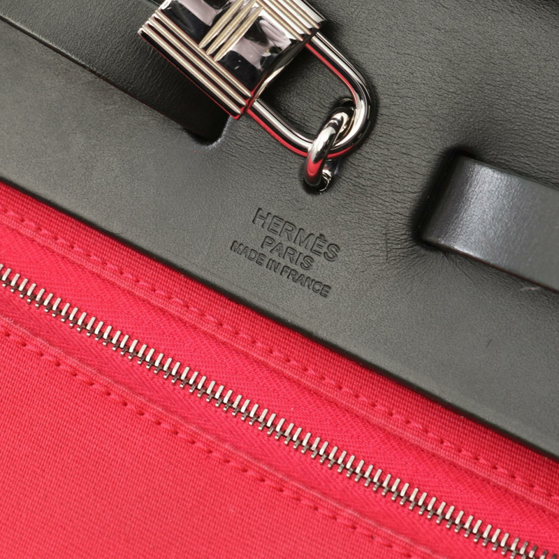 愛馬仕 Herbag Zip PM 手提單肩包 A 082268CK Toile officier 獵人粉紅 SHW-3