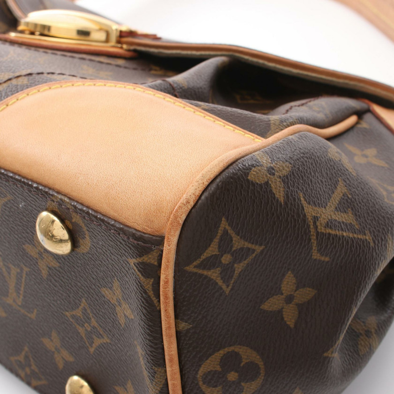 LOUIS VUITTON Beverly MM 肩背包 M40121 Monogram 帆布 棕色 二手 女士 LV-9